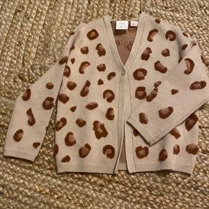 Zara leopard print cardigan sweater size 3-4 years